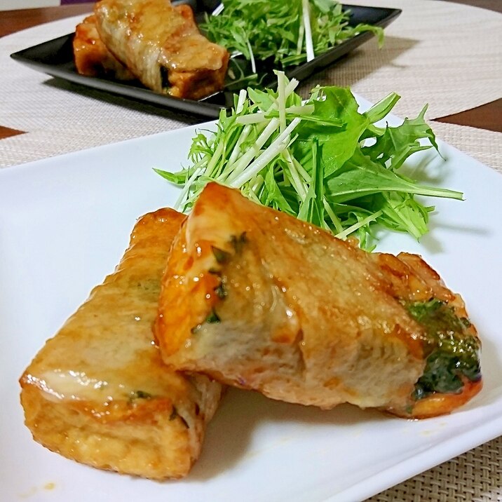 ヘルシーでおいしー 大葉とチーズの肉巻き厚揚げ レシピ 作り方 By ヨギーニ 楽天レシピ